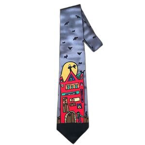 Vintage Save Children Halloween Silk Necktie Tie